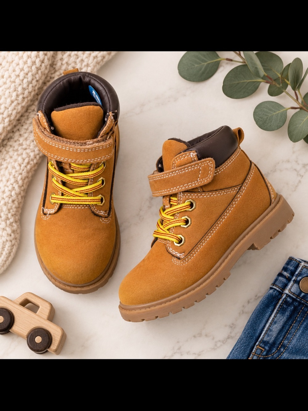 Joe Fresh Toddler Tan Suede Lace-Up Boots